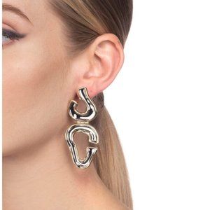 Alexis Bittar Two Tone Sculptural Drop Earrings